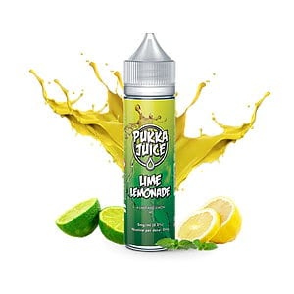 LIME LEMONADE ELIQUID BY PUKKA JUICE 50ML SHORTFILL E LIQUID 70VG VAPE