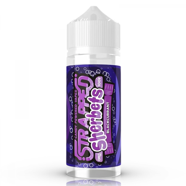 SHERBETS - BLACKCURRANT BY STRAPPED 100ML E LIQUID 70VG VAPE 0MG JUICE