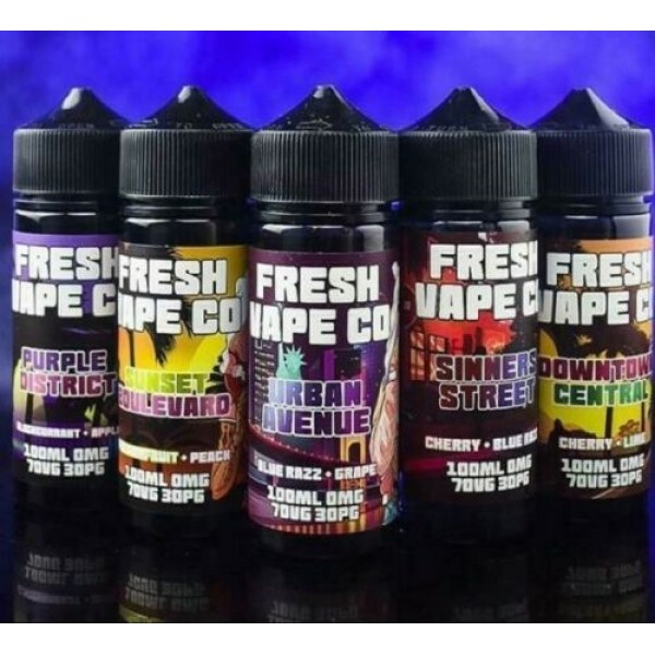 Sinners Street by Fresh Vape Co. 100ML E-Liquid, 0MG Vape, 70VG/30PG Juice