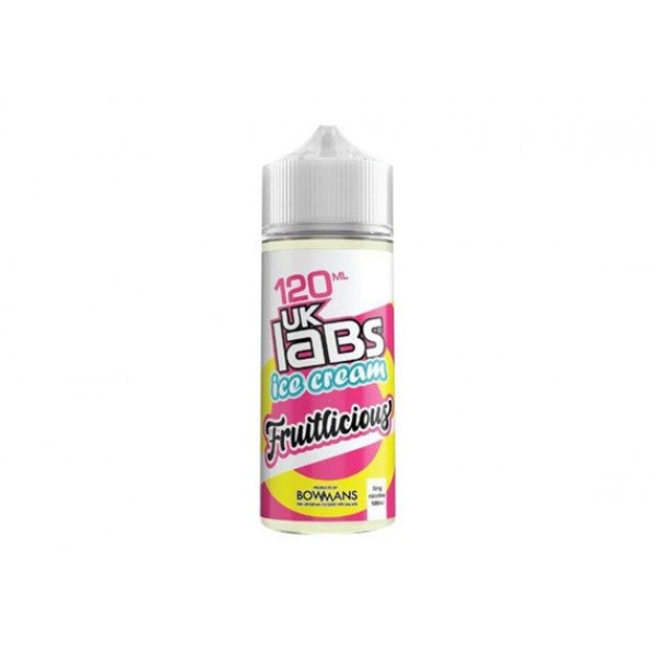 Fruitlicious - Ice Cream by UK Labs, 100ML E Liquid, 70VG Vape, 0MG Juice, Shortfill