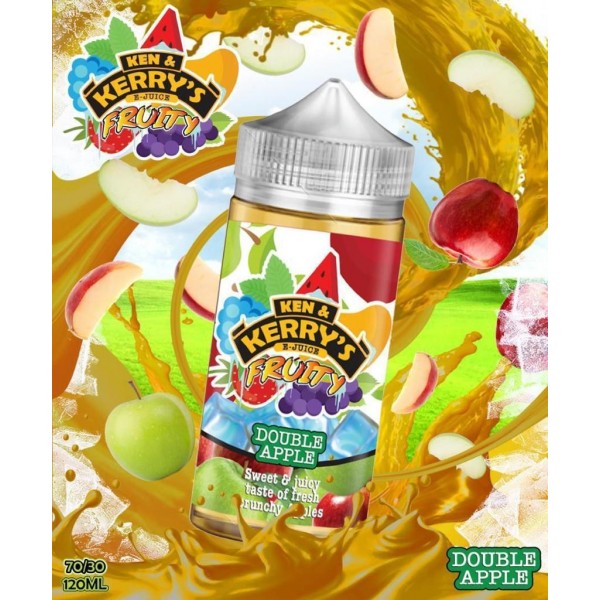 Double Apple By Ken & Kerry's 100ML E Liquid 70VG Vape 0MG Juice Short Fill