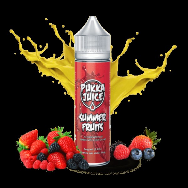 SUMMER FRUITS ELIQUID BY PUKKA JUICE 50ML SHORTFILL E LIQUID 70VG VAPE