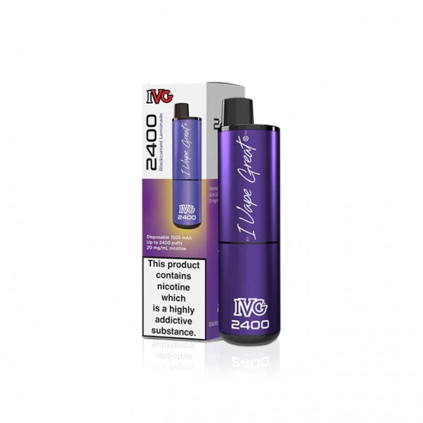 Blackcurrant Lemonade - IVG 2400 Puffs Disposable Vape - Multibuy Deal