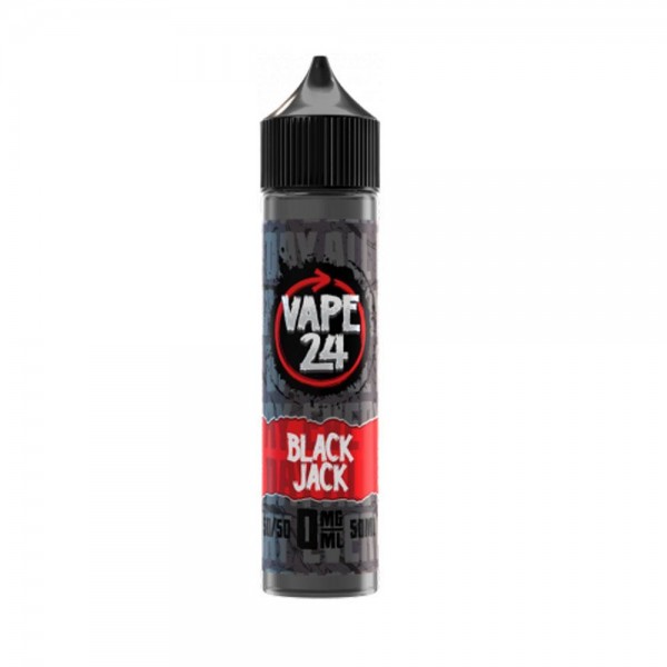 Black Jack By Vape 24, 50ML E Liquid, 50VG Vape, 0MG Juice