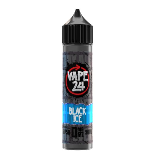 Black Ice By Vape 24, 50ML E Liquid, 50VG Vape, 0MG Juice