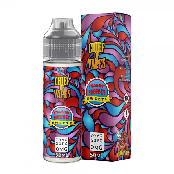 Chief Of Vapes Strawberry Sherbet 50ml E Liquid Juice 70vg Vape Shortfill Subohm