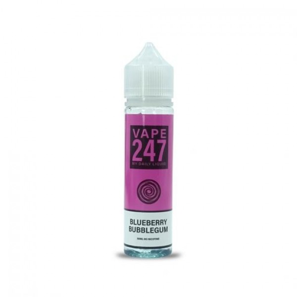 Blueberry Bubblegum By Vape 247, 50ML E Liquid 70VG Vape 0MG Juice