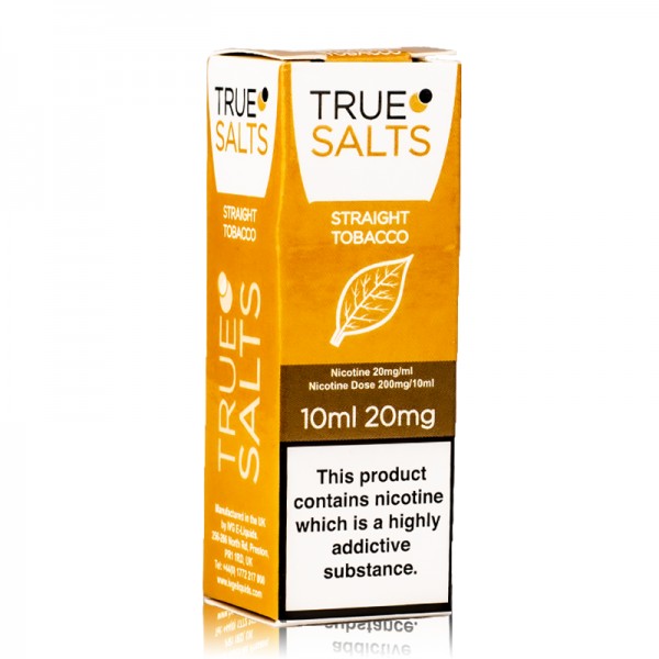 Straight Tobacco By True Salts Nic Salt 10ML E Liquid 10MG/20MG Vape 50VG Juice