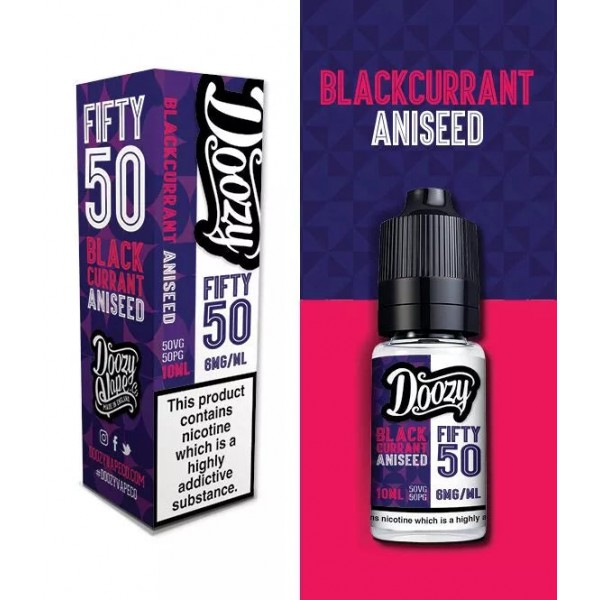 Blackcurrant Aniseed - Doozy Vape Co. Fifty 50 | 10 x 10ML E Liquid | 50VG Vape Juice | All Strengths