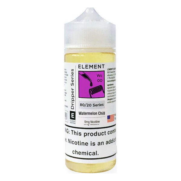 Watermelon Chill by Element. 100ML E-Liquid, 0MG Vape 80VG/20PG Juice