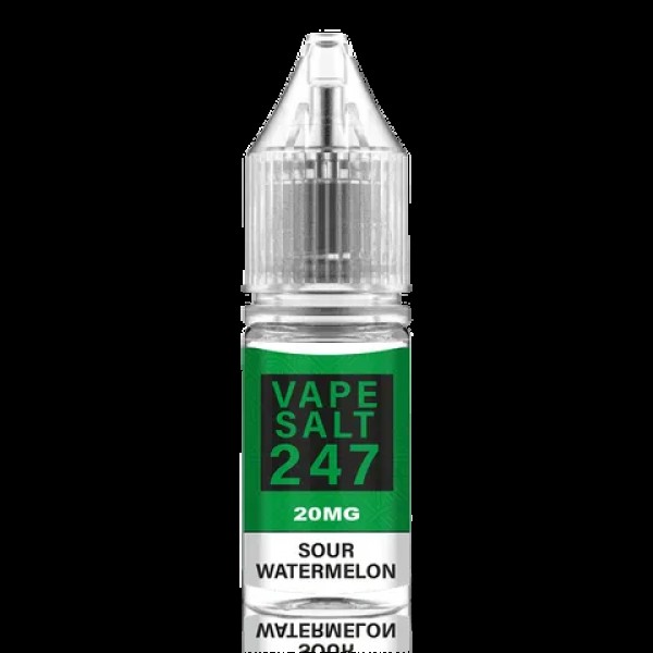 Sour Watermelon - Vape Salt 247, 10 x 10ML Nic Salt E Liquid 50VG Vape 10MG/20MG Juice