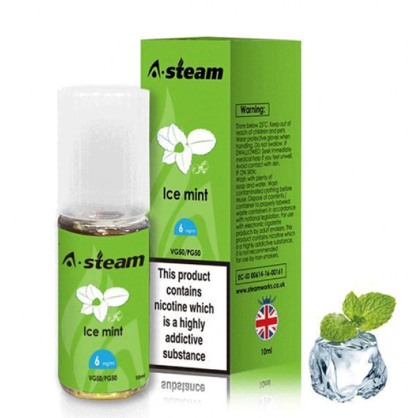 A-Steam Ice Mint E Liquid 10ml Vape Juice 50vg TPD COMPLIANT Multibuy